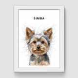 Pet hand-drawn portrait paintings