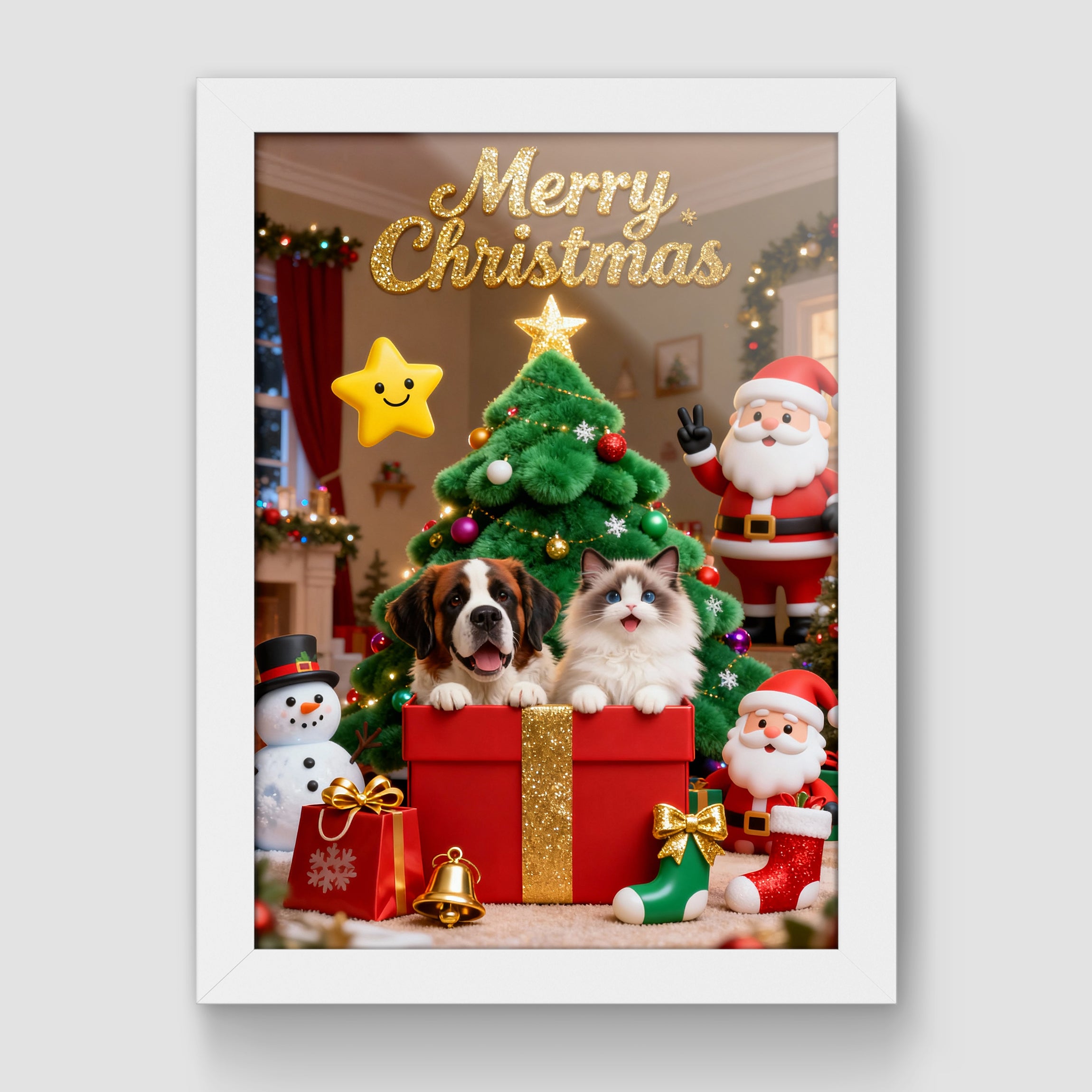 與兩隻寵物共度聖誕節