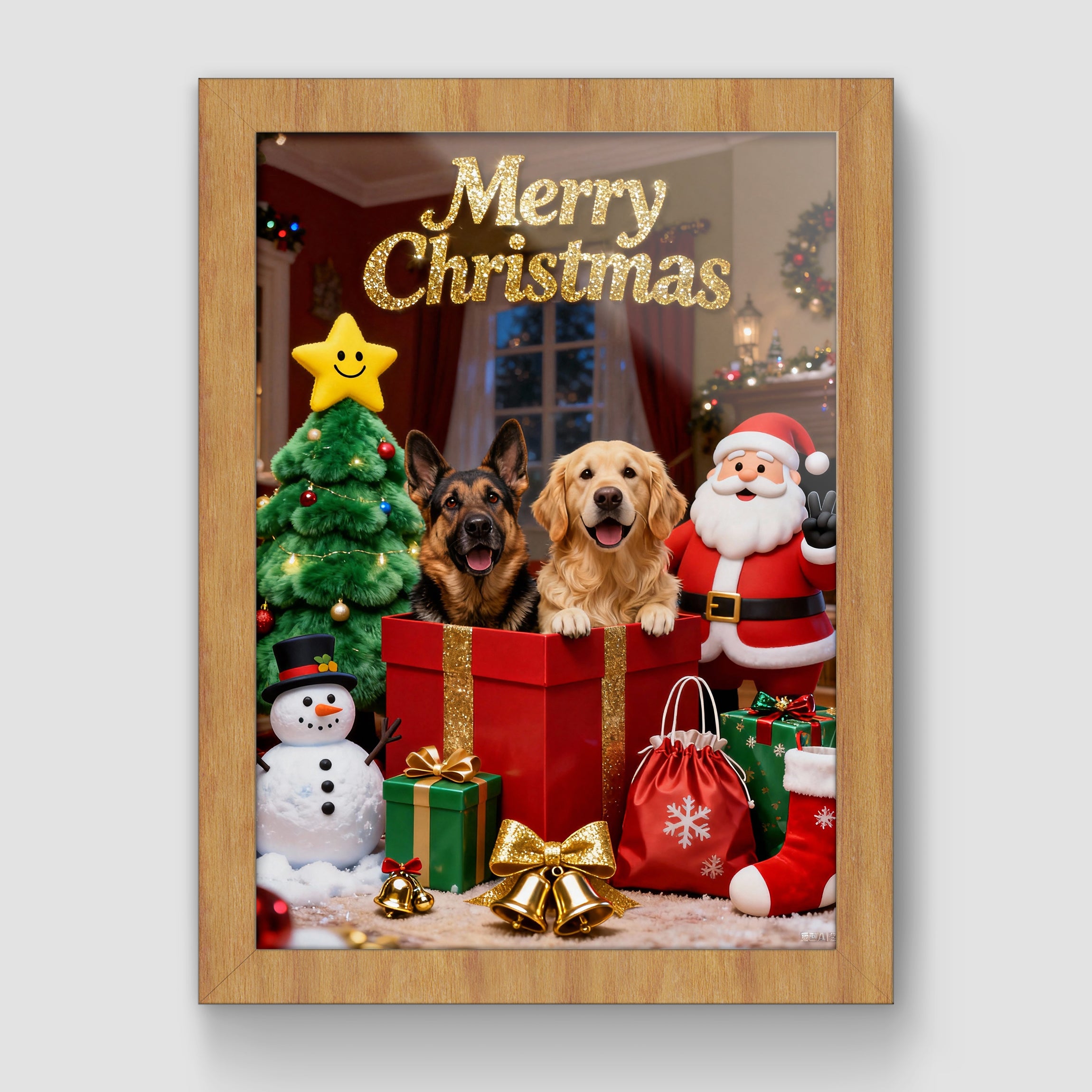 與兩隻寵物共度聖誕節