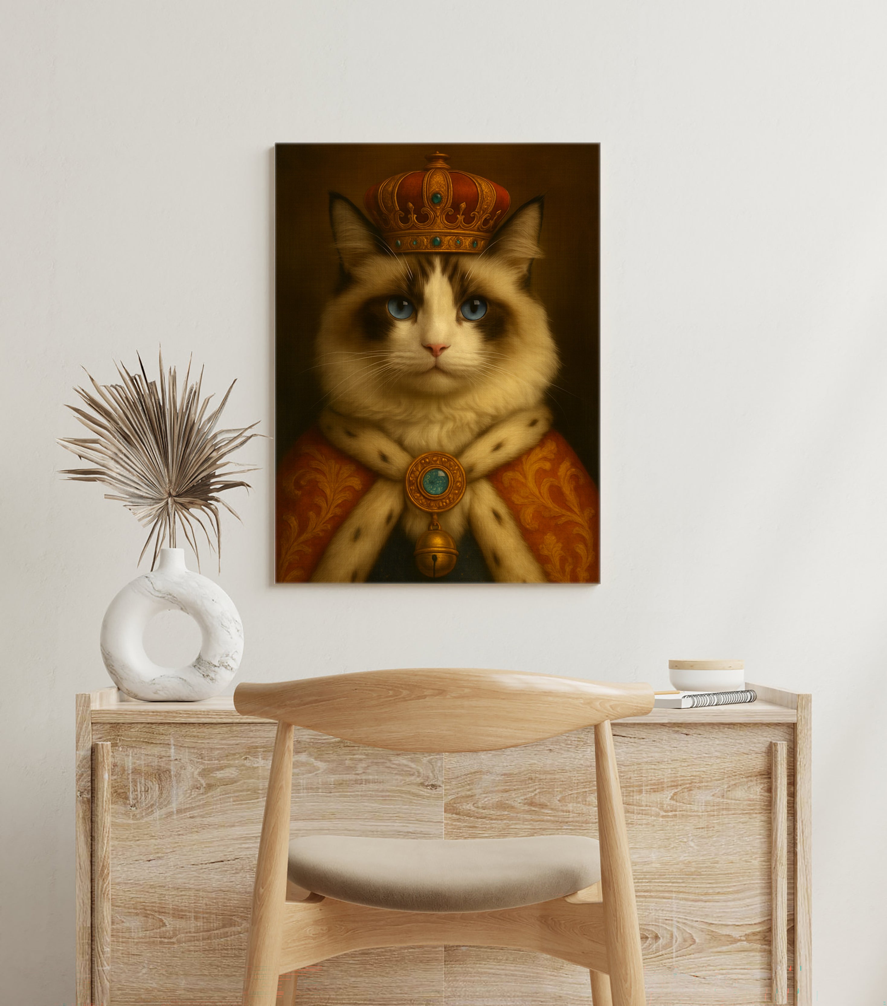 The king commissioned a pet portrait