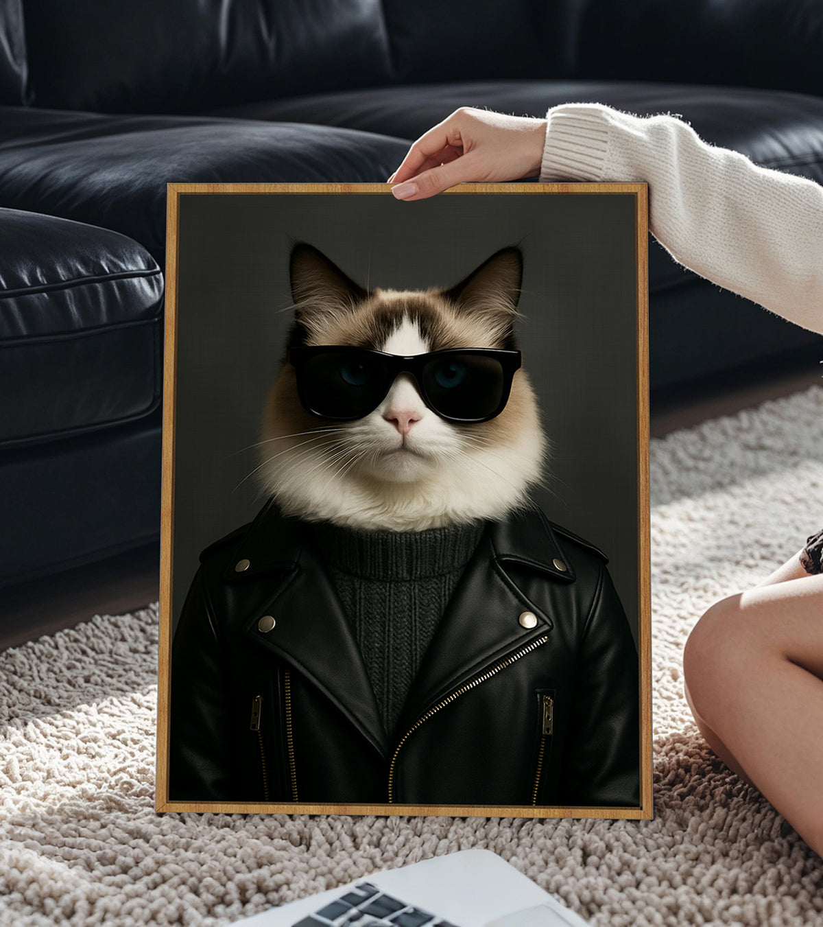Leather Jacket Custom Pet Portrait